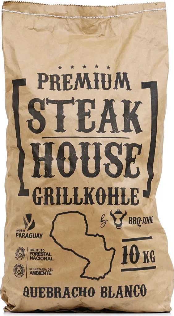 BBQ-Toro Premium Steak House Grillkohle | 1 Tonne | Querbracho Blanco